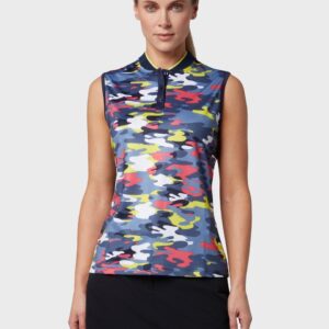 Callaway Sleeveless Multi-Color Camo Polo Damen