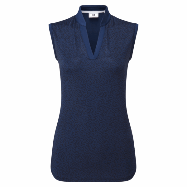 Footjoy Animal Print Open Placket Sleeveless Shirt Damen