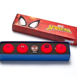 Volvik Vivid Marvel Collection Bälle 4 Stk. + Ballmarker Spider Man