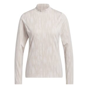 adidas Ultimate365 Jacquard Longsleeve Mock Shirt Damen XS beige/rosa