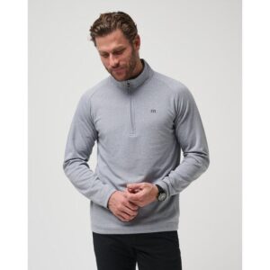 TravisMathew UPGRADED Stretch Midlayer hellgrau melange