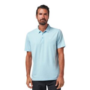 TravisMathew The Heater Halbarm Polo hellblau