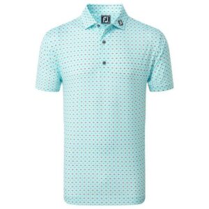 FootJoy Half Moon Geo Halbarm Polo türkis