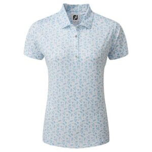 FootJoy Floral Print Halbarm Polo weiß