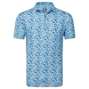 FootJoy Primrose Print Lisle Halbarm Polo hellblau