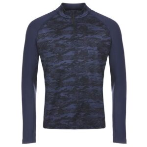 Daniel Springs Zip-Shirt printed Thermo Unterzieher navy