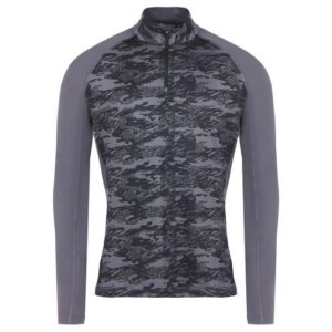 Daniel Springs Zip-Shirt printed Thermo Unterzieher anthrazit