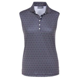 Valiente polo w/o sleeves printed ohne Arm Polo navy