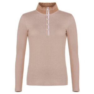 Valiente 2-Tone Pique Thermo Polo Langarm beige