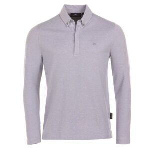 Daniel Springs 2-Tone Pique Thermo Polo Langarm hellgrau