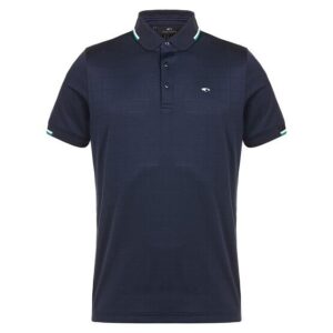 Daniel Springs Jaquard-Struktur Halbarm Polo navy