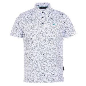 Daniel Springs print polo Halbarm Polo weiß