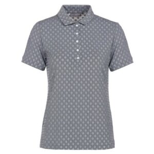 Valiente Punkte-Jaquard Halbarm Polo navy