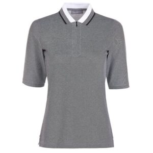 Valiente 2-Tone Pique Halbarm Polo schwarz