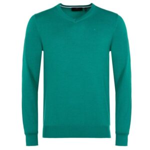 Daniel Springs Basic V-Neck Pullover Strick grün