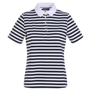 Valiente Jaquard-Streifen Halbarm Polo navy