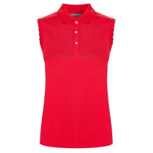 Valiente Wellen-Rib Nylon ohne Arm Polo rot