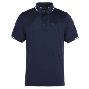 Daniel Springs Jaquard-Struktur Halbarm Polo navy