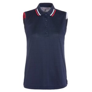 Valiente Jaquard-Struktur ohne Arm Polo navy