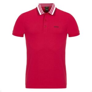 BOSS Paule slim fit Halbarm Polo pink