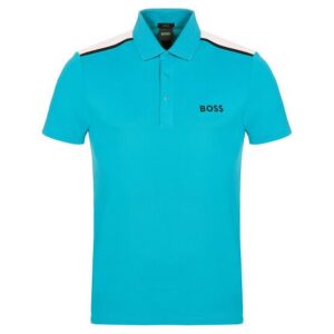 BOSS Paddytech Halbarm Polo türkis