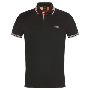 BOSS Paul Halbarm Polo schwarz