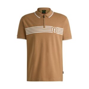 BOSS Pariq The Open Halbarm Polo camel