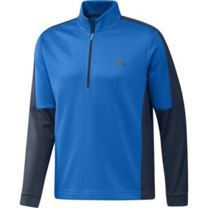 Adidas Color Block Quarter Zip Pullover Stretch Midlayer navy