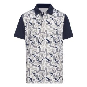 Adidas Boys Camo Printed Halbarm Polo navy