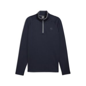 Puma Waffle Fleece 1/4 Zip Stretch Midlayer navy