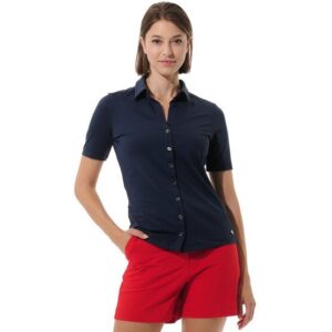 MDC Button Down Halbarm Polo navy