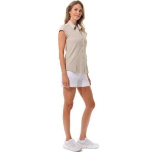 MDC Cap Sleeve Button Down Halbarm Polo sand