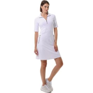 MDC Zip Golf Dress Halbarm Kleid weiß