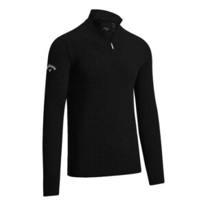 Callaway 1/4 Zip Blended Merino Sweater Troyer Strick schwarz