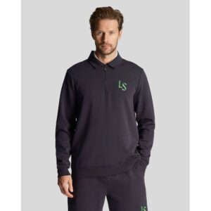 Lyle & Scott LS Logo Quarter Zip Sweatshirt Stretch Midlayer navy