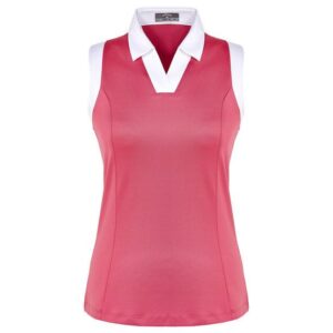 Callaway SLEEVELESS V-PLACKET COLORBLOCK ohne Arm Polo pink