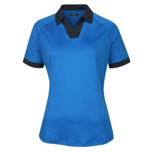 Callaway V-Neck Colorblock Halbarm Polo kobalt