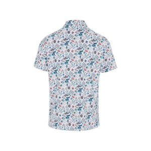 Penguin Roadmap All-over Novelty Print Halbarm Polo weiß