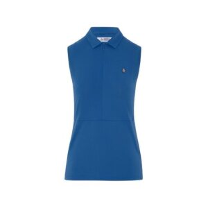 Penguin Zip Mesh Blocking ohne Arm Polo blau