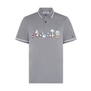 Penguin The Barback Pete Oxford Halbarm Polo grau melange