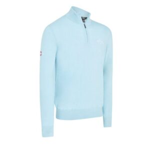 Callaway UK 1/4 ZIP MOCK Troyer Strick türkis