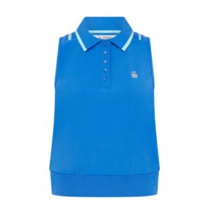 Penguin Woven Waist Length Colour Block ohne Arm Polo blau