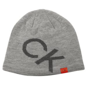 Calvin Klein LARGE MONOGRAM BEANIE Mütze hellgrau melange