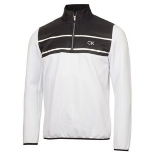 Calvin Klein HARROW HYBRID HALF ZIP Stretch Midlayer weiß