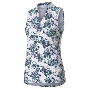 Puma Cloudspun Floral Tie Dye SL Polo blau