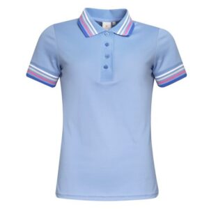 Cross STRIPE Halbarm Polo hellblau