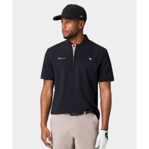 Macade Golf Heath Black Bomber Shirt Halbarm Polo schwarz