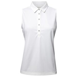 Backtee Ladies Performance Top ohne Arm Polo weiß