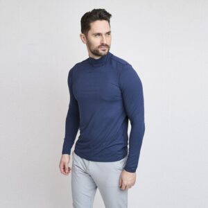 Backtee First Skin Turtle Neck Mock Unterzieher navy