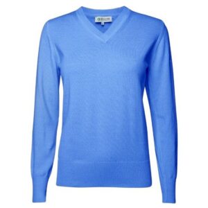 Backtee Ladies Organic Casual Sweater Strick Pullover blau